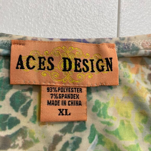 Aces Design Retro Tunic Top High waist Embellished Pullover Lightweight Multi XL - Picture 6 of 10